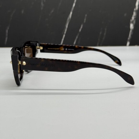 NEW AM0409S 002 ALEXANDER MCQUEEN SUNGLASSES HAVANA EYEWEAR ALEXANDER MCQUEEN - Picture 8 of 12